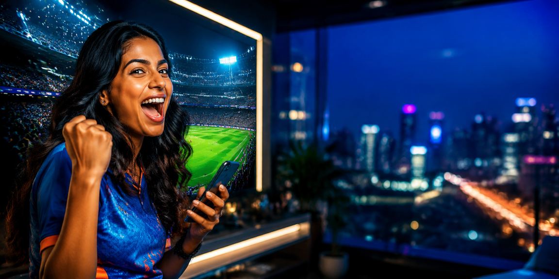 Excited cricket fans in stadium cheering for IPL teams, Delhi
